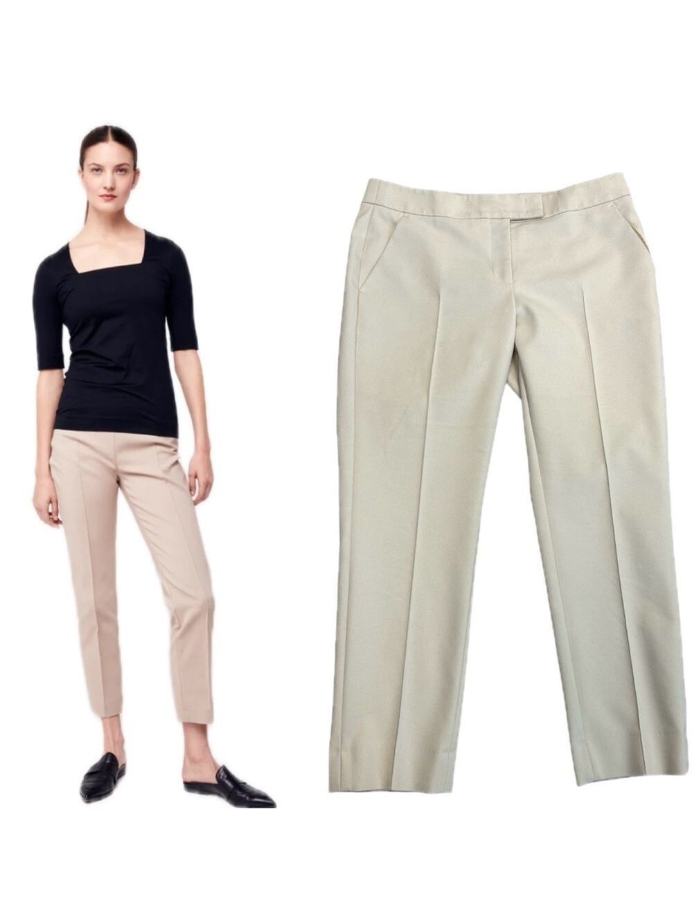 Akris Punto cream slim fit ankle pants Sz 4